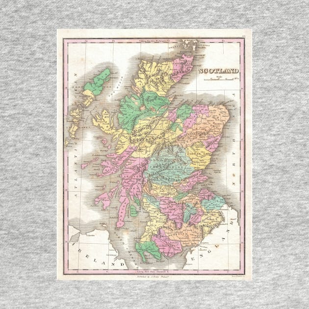 Vintage Map of Scotland (1827) by Bravuramedia